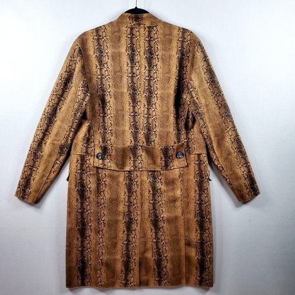 BLANKNYC Snake Print Soft Faux Suede Long Coat Size Medium - Picture 3 of 9